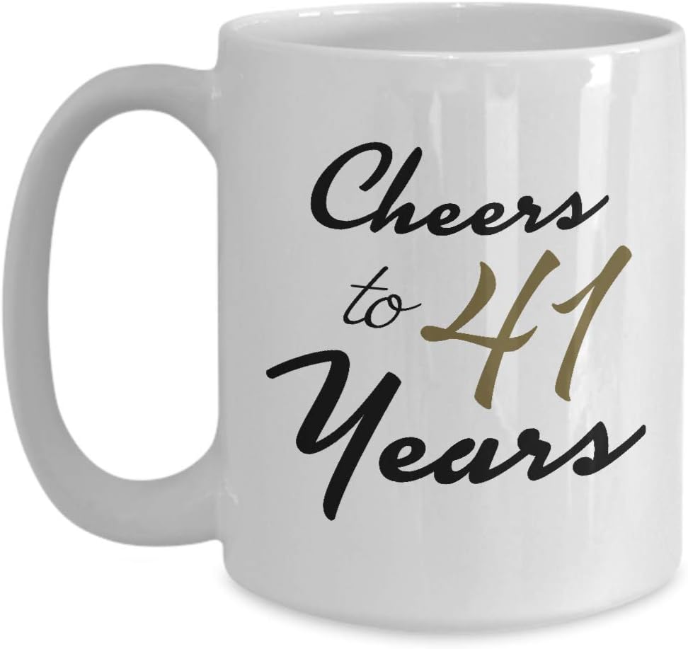 Amazon Com 41st Birthday Gifts For 41 Year Old Women Cheers To 41 Years Mug Unique Present For Women Female Friends Her Wife White Coffee Cup Kitchen Dining