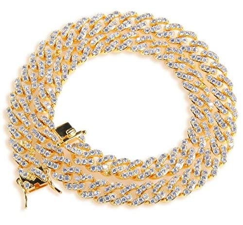 9 Mm Micro Pave Iced Kubanische Gliederketten Halsketten Gold Farbe Luxus Schmuck Mode Hip Hop Für Männer 20 Zoll Gold