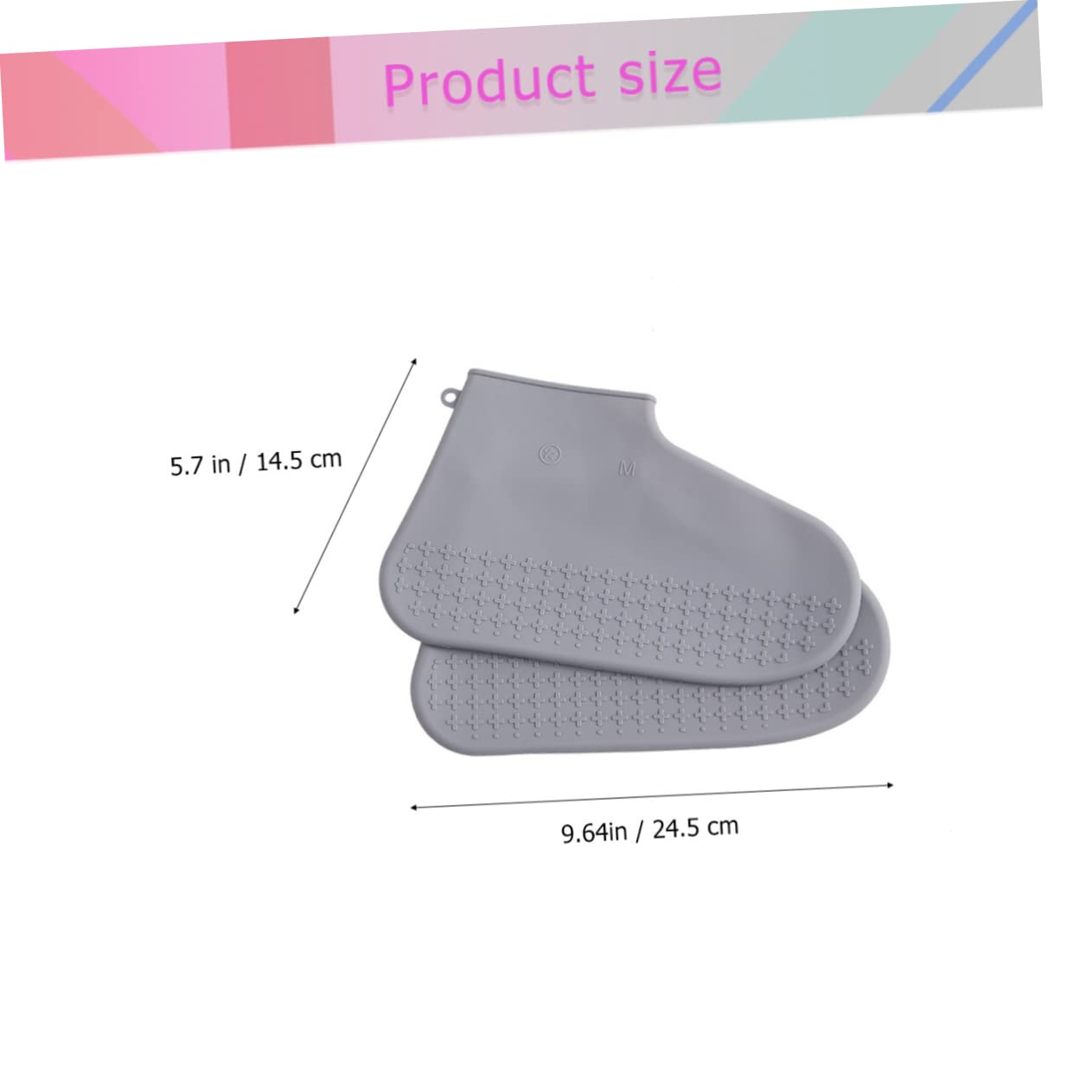Mikikit Shoe Covers for Men Women Portable Rainproof Shoes Cover Anti-Slip Easy Clean Grey