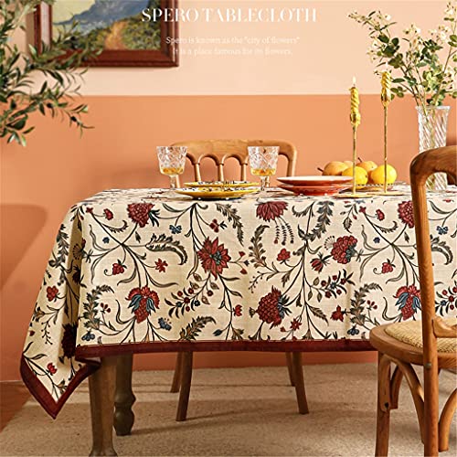 Esstisch-Tischdecke, chinesische Tischdecke aus Baumwolle und Leinen,...