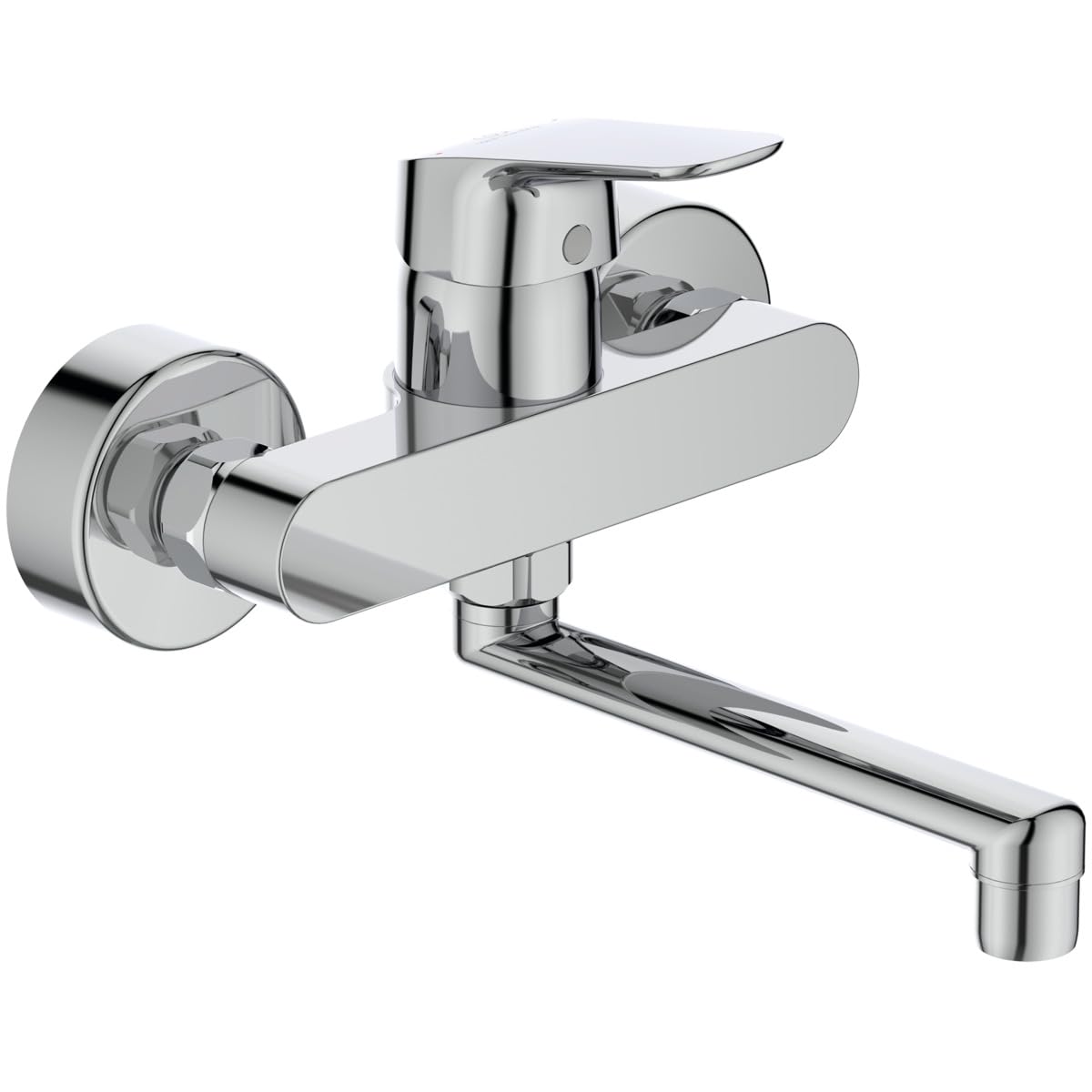 Ideal Standard – Ceraflex Wand-Küchenarmatur, Ausladung 200 mm, mit FirmaFlow Kartusche, Schwenkbereich 180°, Aufputz, verstellbare S-Anschlüsse, Chrom