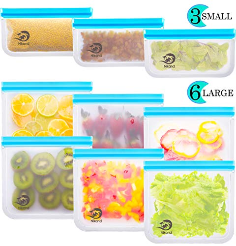 Buy Discount Reusable Storage Bags - Pack BPA FREE Freezer Food Container Ziplock for Sous Vide Liqu...