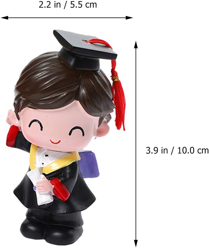 LUOZZY 2 Pcs Boy Girl Graduation Cake Topper 2025 Graduation Cupcake Decorations Tabletop Decor Party Favors Gifts