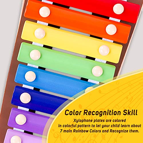Image of Baybee Baby Musical Toy Xylophone Piano Set for Kids | Colorful Sound Keyboard Instrument for Early Learning, Motor Skills & Hand Eye Coordination | Educational Gift for Boys & Girls (Tiger)