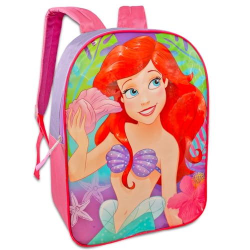 Disney The Little Mermaid Backpack with Lunch Box Set - Disney Princess Backpack for Girls Bundle with Princess Lunch Bag, Stickers, More | Little Mermaid School Supplies3