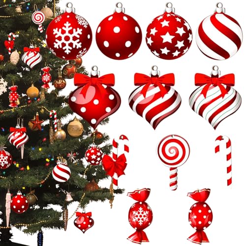 Weihnachten HöLzerne Ornamente, 36Pcs Zuckerstangen Weihnachtsbaum...