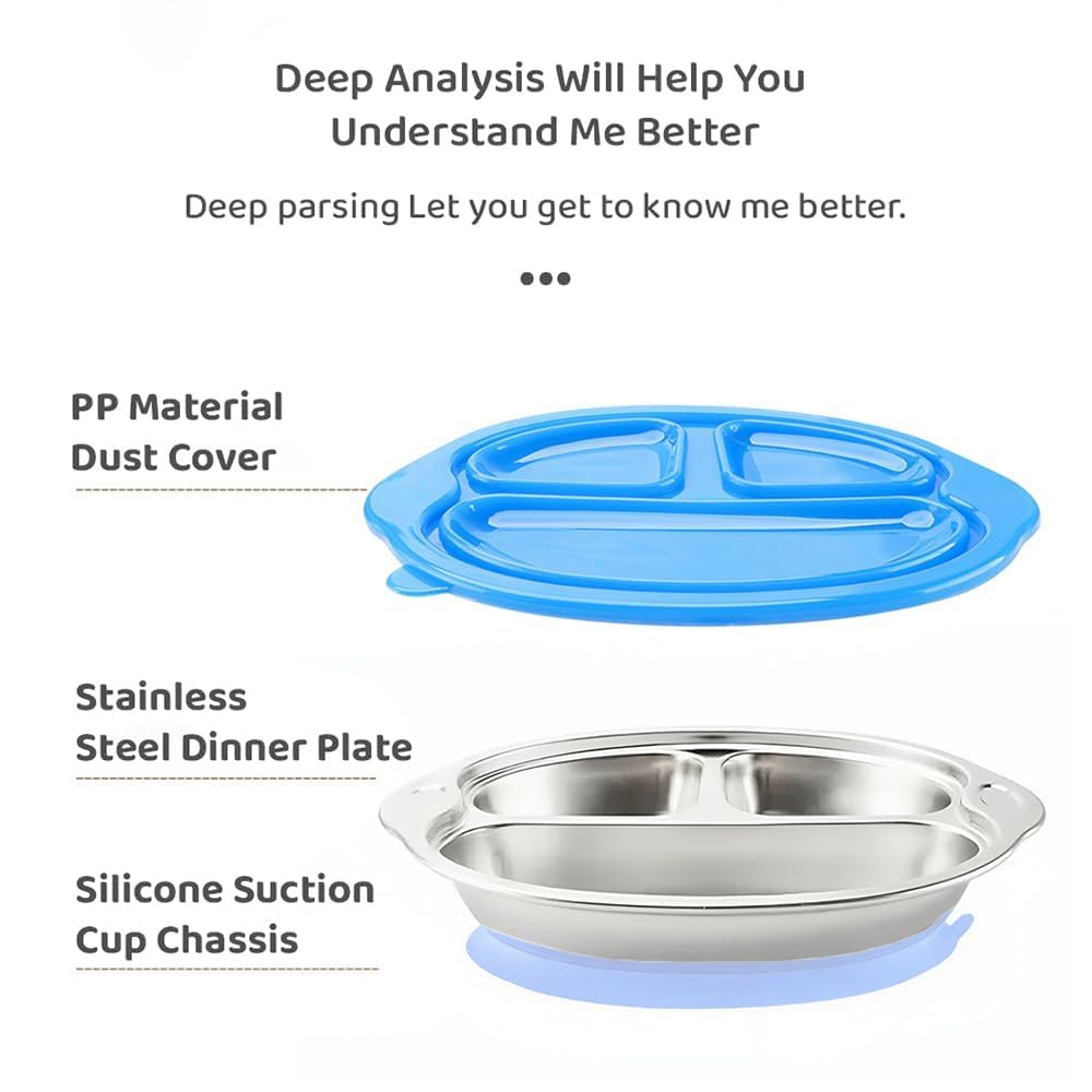 StarAndDaisy Stainless Steel Divided Baby Plates for Babies (Light Green) - Image 7 thumbnail