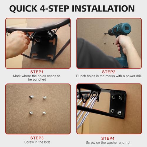 Basketballkorb-Ring, Basketballkorbnetz und Wandbefestigungen, Standard-Korbgröße mit 45 cm Durchmesser für die Innen- und Außenmontage, Schwarz