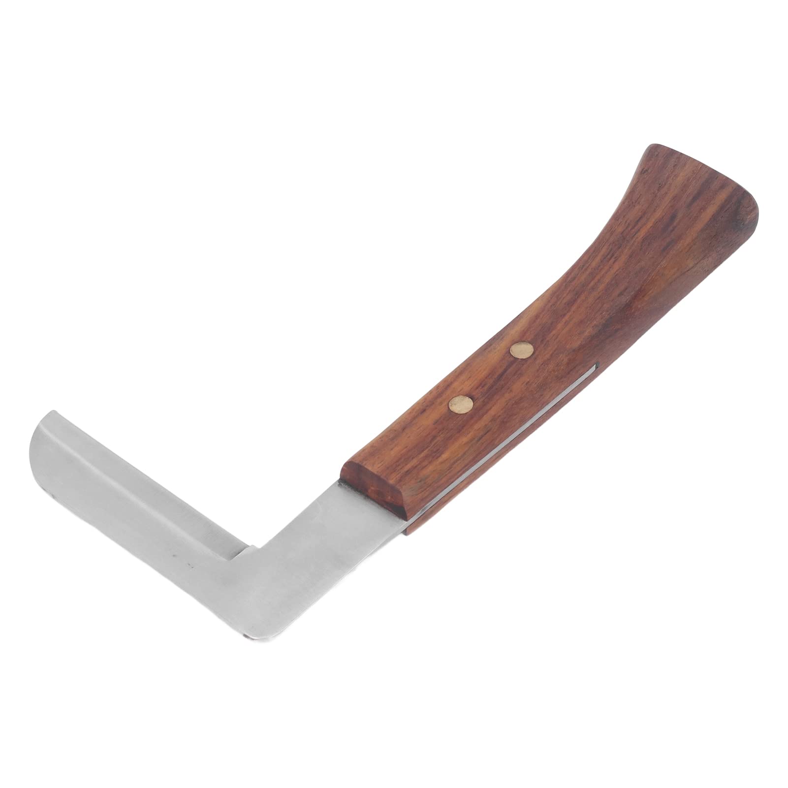 Haofy Hufmesser, Rechts-/Linkshand-Hufschneider, L-förmiges Hufschmied-Werkzeug mit Holzgriff für Pferde (einschneidig linkshändig)