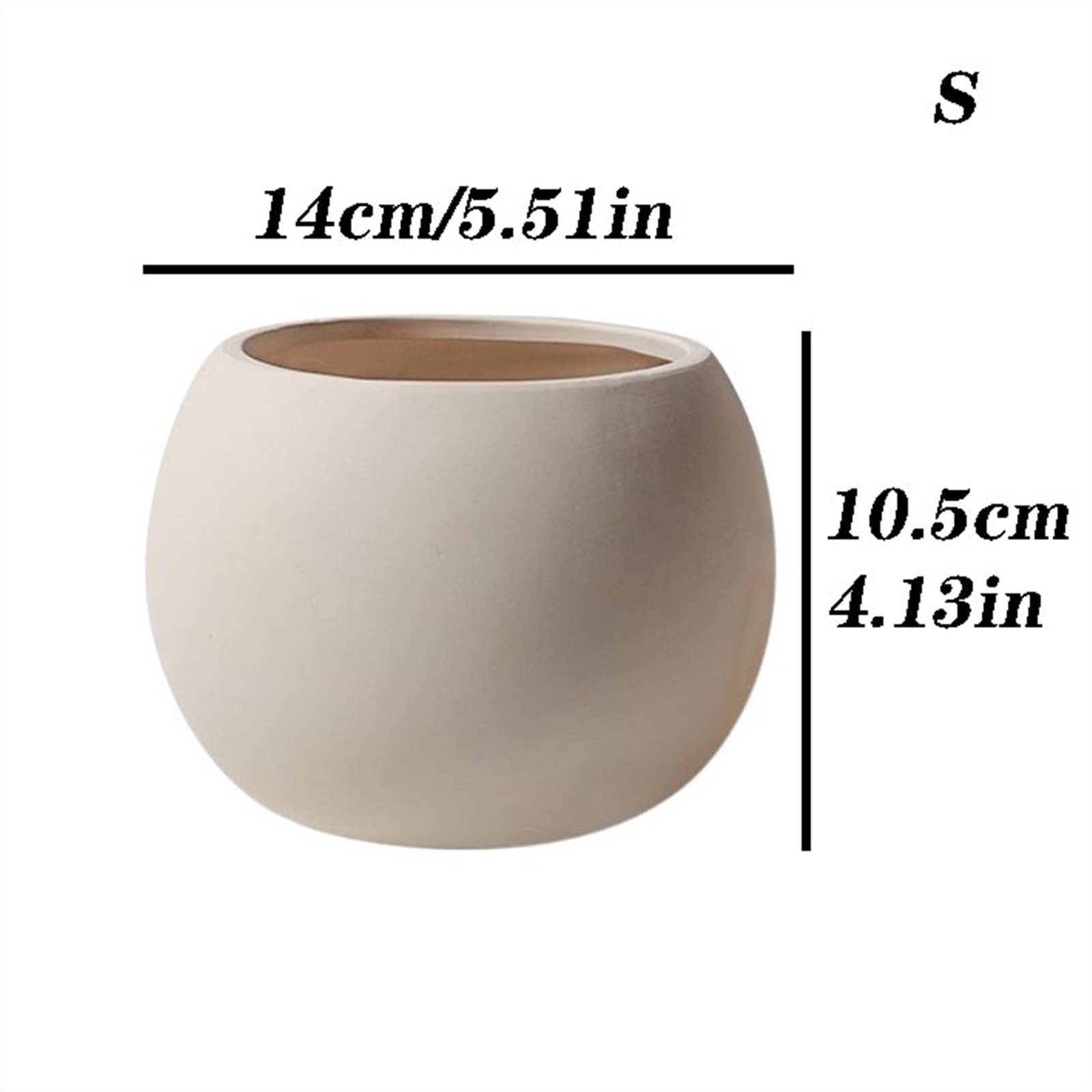 Doniczka do sadzenia, pojemnik na rośliny, prosta okrągła ceramiczna doniczka na kwiaty, doniczka na sukulenty, oddychająca, szorstka ceramika z tacką, oddychający otwór drenażowy, doniczka do