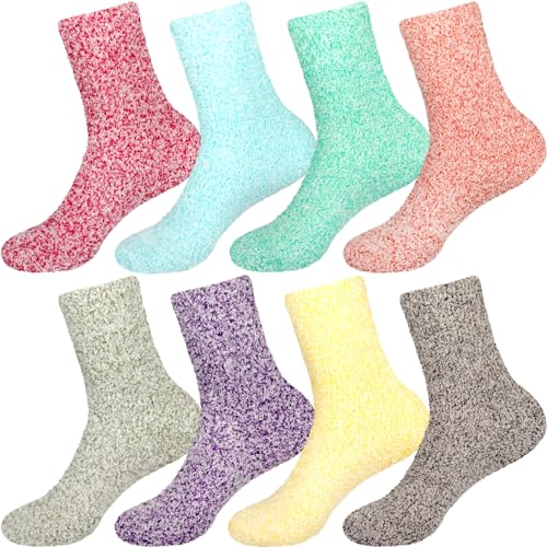 Image of BambooMN Women's Fuzzy Warm Feather Soft Socks - Value Packs