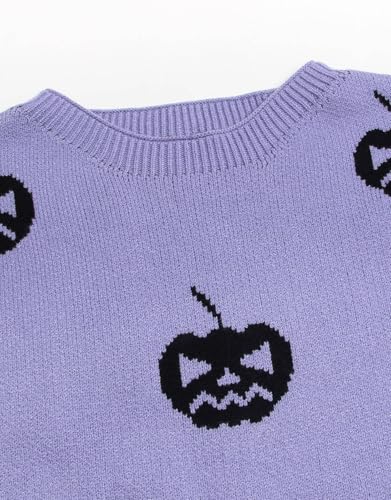 Women's Pullover Sweaters Long Sleeve Crew Neck Cute Multi-Hearts Knitted Casual Sweater
