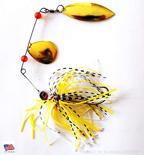 4 Hard Lure Buzzbait Hard Spinner Baits Spinnerbait Tackle Lead Head With Holographic Metal Blades Rubber Skirts For Freshwater Bass Trout Pike Walleye #TOP1