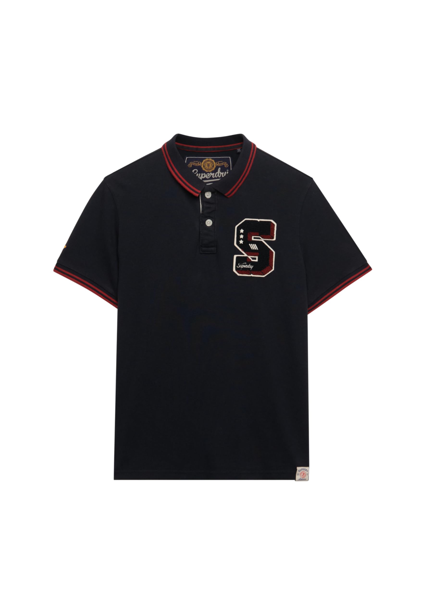 Superdry Men's Vintage Athletic Patch Polo Shirt, Eclipse Navy, XXL