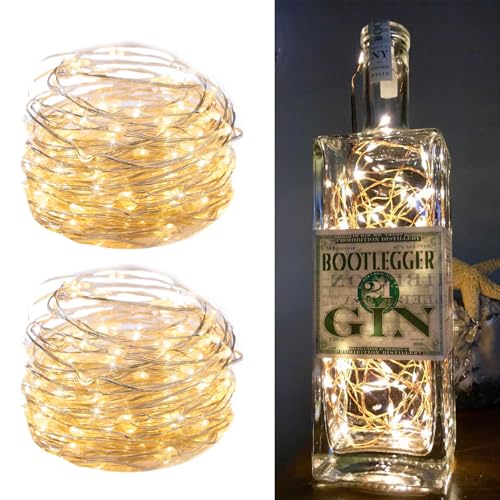 2Pack Fairy Lights Plug in, 33Ft 100 LEDs Waterproof Silver