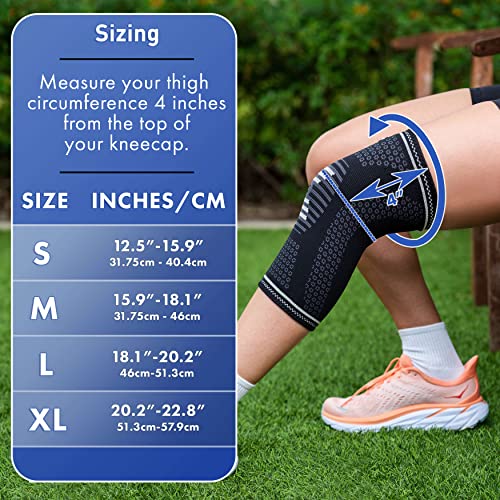 TKWC Knee Brace Compression Sleeve for Men Women, Knee Support for running, weightlifting, BasketBall , Knee Pads for Meniscus Tear, ACL, Arthritis and Knee Pain Relief (Small)
