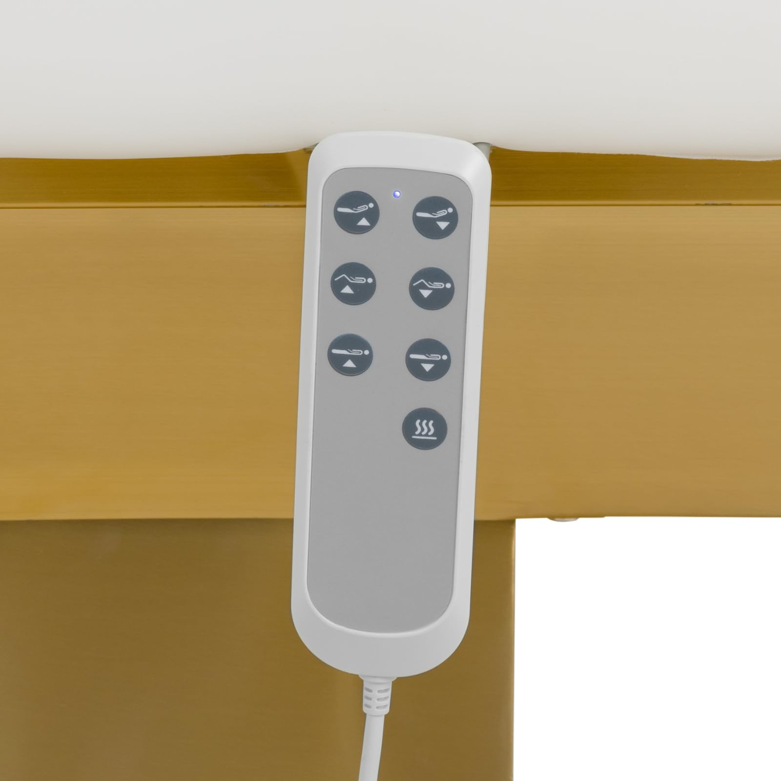 Physa Elektrische Kosmetikliege beheizbar 3 motoren 300 W 200 x 60 x 60-82 cm 200 kg weiß/golden Behandlungsliege Kosmetikstuhl Therapieliege Tattooliege