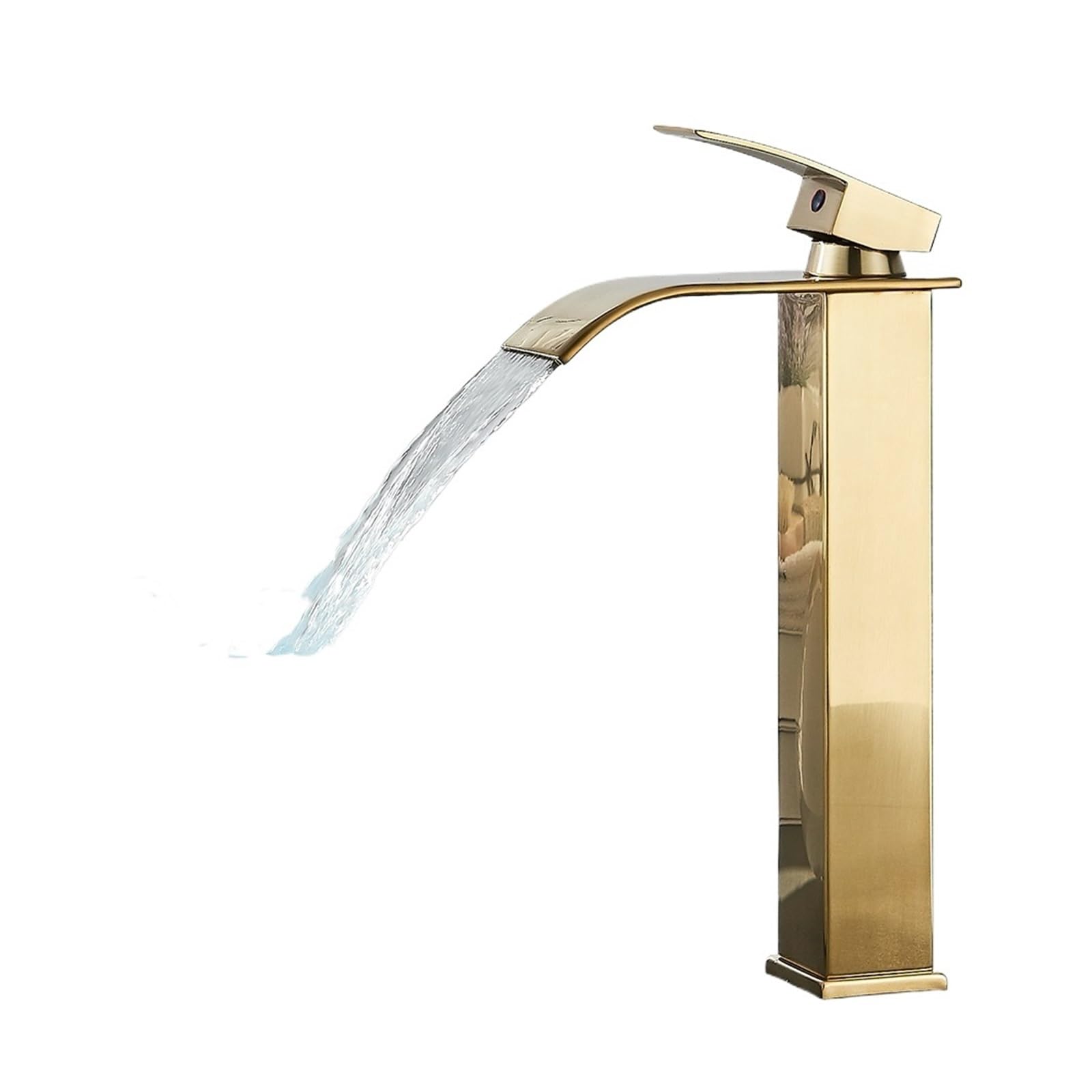 Mélangeur de lavabo cascade anti-éclaboussures à poignée unique eau chaude froide