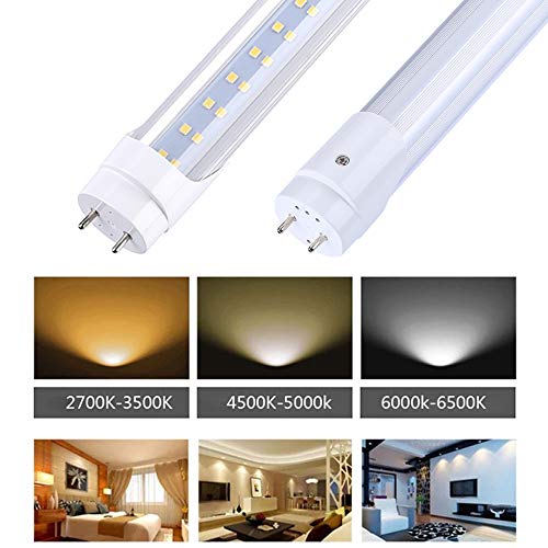 T8 4ft Led Tube Light Replacement 5000k G13 28w 2 Row Daylight White(Bypass Ballast)80W Equivalent , 3360 Lumen, Dual-End Powered Clear Cover AC 85-277V 4 Pack - Thumbnail 4
