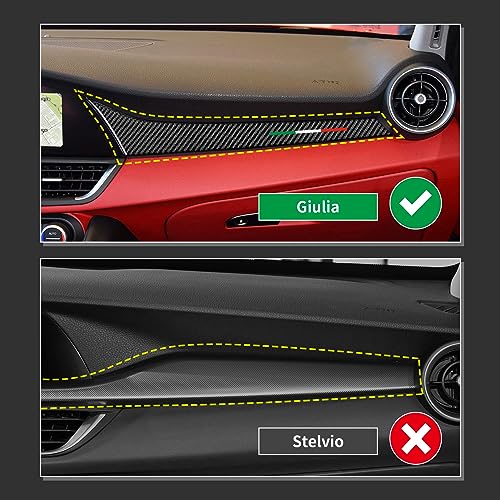 Image of Car Trim Carbon Sticker Decal Co-Pilot Cover Passenger Decor fits for Alfa Romeo 952 Giulia 2016-2026 Accessories - Stelvio NOT FIT