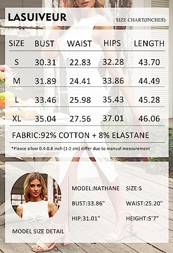 Lasuiveur Women's Summer Sleeveless Bodycon Midi Dresses Cut Out Knit Crisscross Twist Ruched Slit Tank Midi Dress White S #TOP5