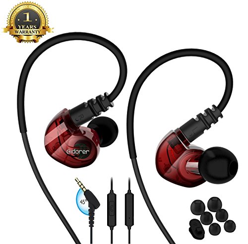 Running Sport Earphones Over Ear Buds with Microphone Remote Noise Cancelling Earhook Headphones