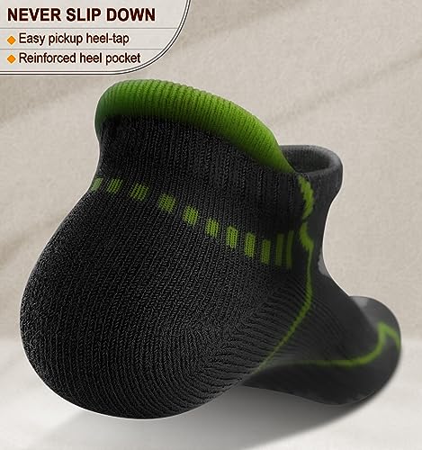 Image of BULLIANT Men Running Ankle Socks 6Pack-Cushioned Support-Low Cut No Show