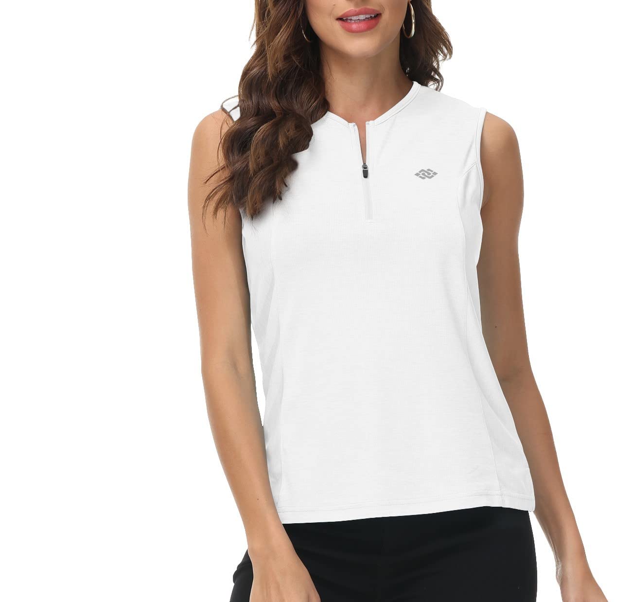 MoFiz Donna Polo T Shirt Senza Maniche Golf Camicia Magliette Estiva Traspirante Top con Cerniera