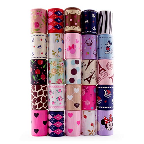 Summer-Ray 25 Yards (25 x 1 Yard) Grosgrain Ribbon 1.5 inch (38mm) Mixed Colors Value Pack