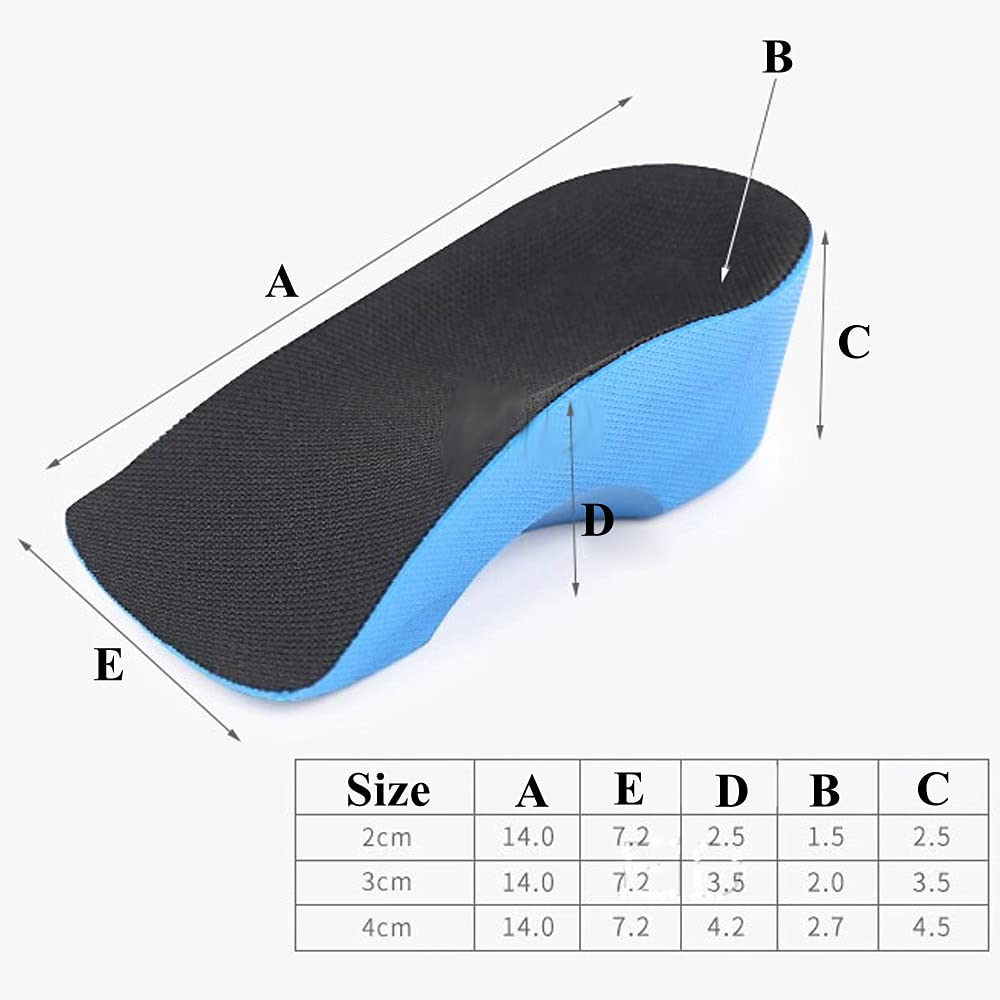 Shoe Insoles Invisible Height Increased Insole for Elevator Shoes Women Man Sports Heel Inserts Heightening Heel Lift Pad 2-4cm (Size : 4 cm) (3 cm)