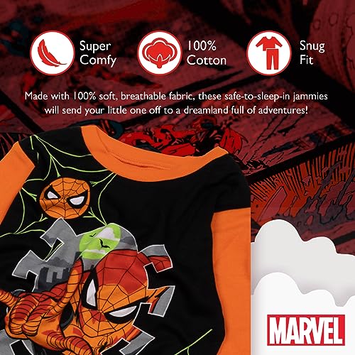 Image of Marvel Boys' 2-piece Snug-fit Cotton Matching Holiday Pajama Set, Soft & Cute for Kids