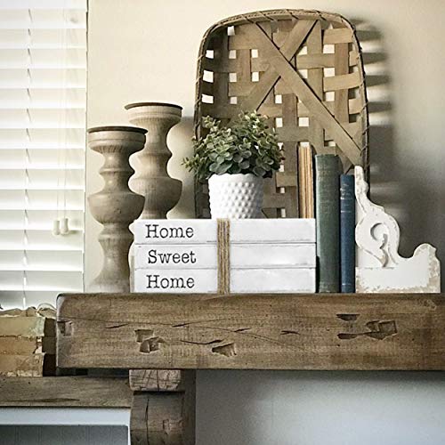 TenXVI Designs Decorative White Books, Set of 3 - Home Sweet Home Stacked Books - Rustic Farmhouse Accent Decor for Decorative Bookends, Entryway Shelf, Mantel and Bedroom Night Stands TenXVI Designs Decorative White Books, Set of 3 - Home Sweet Home Stacked Books - Rustic Farmhouse Accent Decor for Decorative Bookends, Entryway Shelf, Mantel and Bedroom Night Stands
