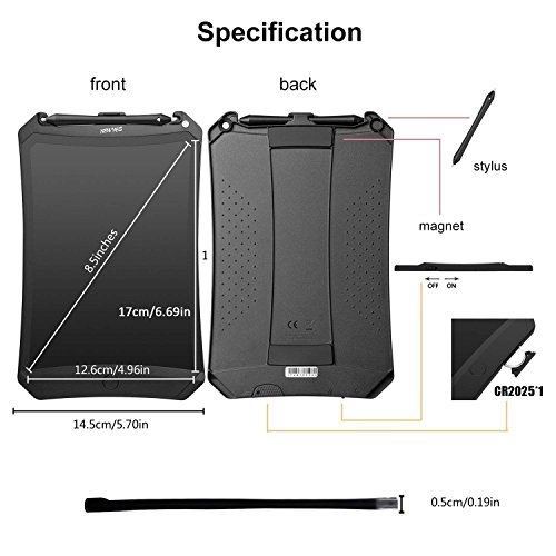 Newyes Robot pad 8.5 Inch LCD Writing Tablet Electronic Writings Pads Drawing Board Gifts for Kids Office Blackboard (Blue+case)