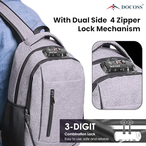 Image of DOCOSS - Pack of 2-TSA Locks for Luggage,Suitcase Trolley Bag Lock,4 Chain Zippers Locks,Number Lock for Bag, Combination Lock for Travel (Black)
