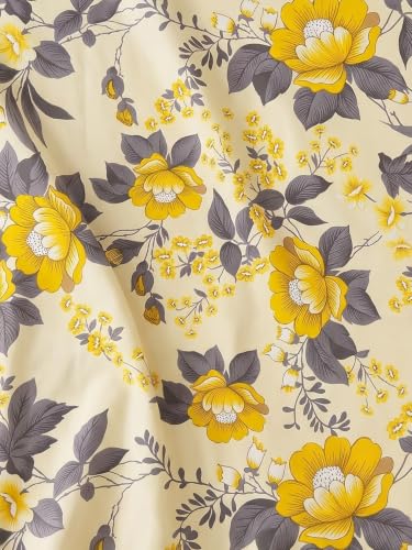 Image of Mafatlal 144 TC Fern Single Bed Sheet 90 x 60 Inch | Printed Cotton Bedsheet for Bedroom | Soft Touch Comfortable Bedding | Washable Bed Cover with Pillow Cover|Mango Yellow