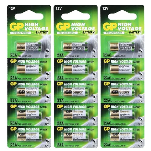 Image of Souvenir 23A 12V Alkaline Battery High Voltage Cell for use car Alarms, lighters, Cameras, Clocks, Doorbells, Remotes Replacement Alkaline Batteries (Pack of 15)