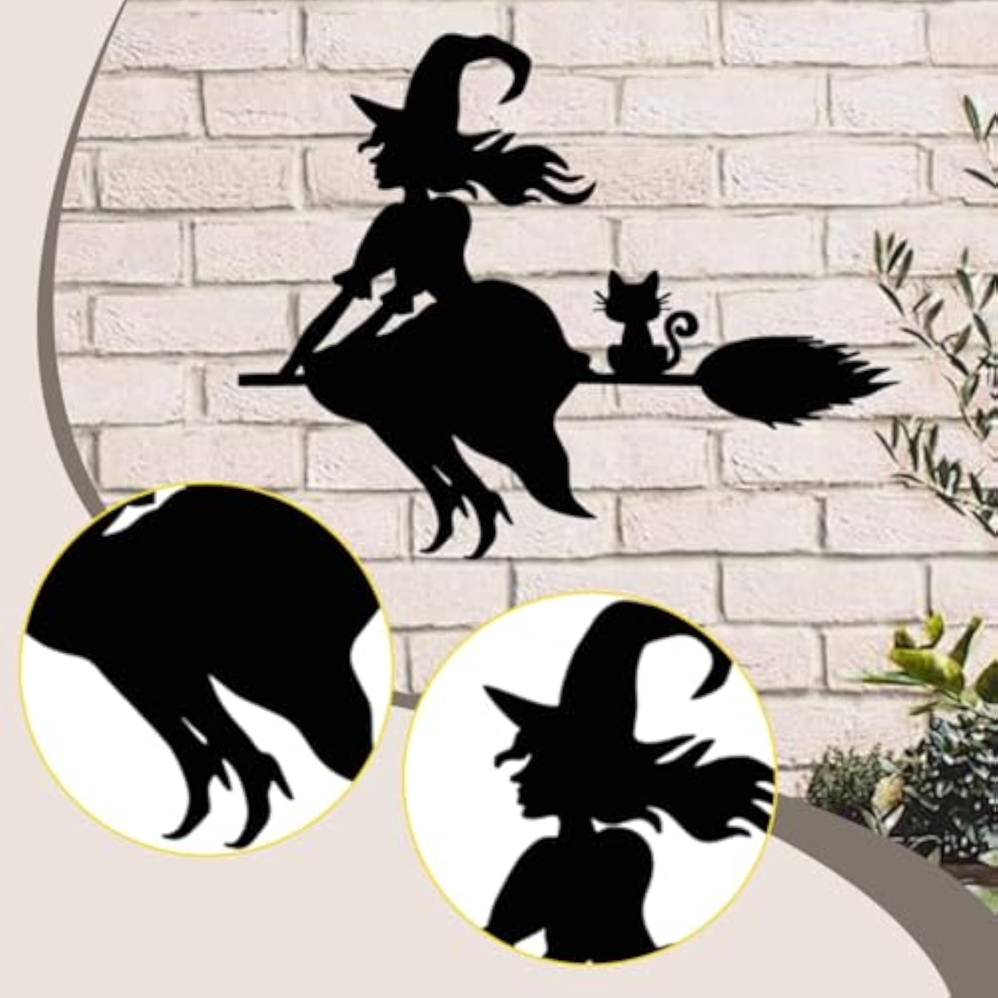 Witch Metal Wall Art Decor Gift for Backyard and Garden