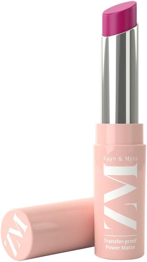 ZM Zayn & Myza Vegan Transfer-Proof Power Matte Lipstick, Enriched with Vitamin E and Cocoa Butter, Matte Finish, Smooth One Storke, Smudge-proof, Waterproof, Paraben Free, Cherry Nectar, 0.11 fl.oz