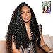 Burmese Curly Half Wig, Glueless Human Hair Wig Deep Water Wave Curly,3 In 1 Seamless Wig,Wear and Go, 200% Density Drawstring Wigs for Women,Fluffy Kinky Curly Wig,Beginner Friendly 24inch