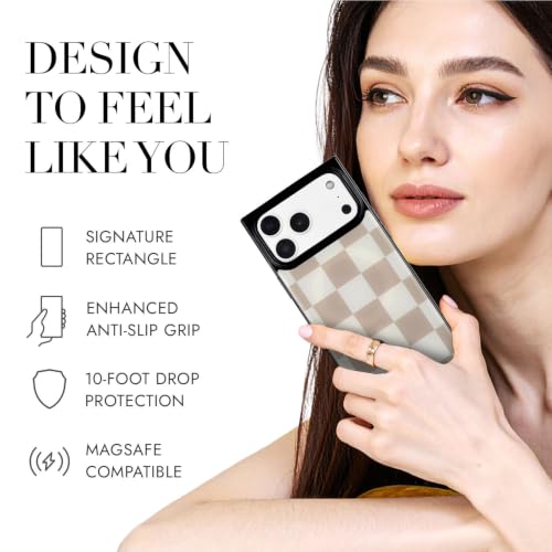 Image of COCOMII Rectangle for iPhone 18 Pro Max /17 Pro Max Case, Neutral Checkered
