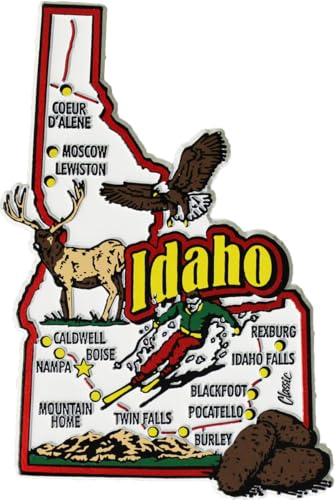 Imán de Refrigerador con Contorno del Estado de Idaho miniatura 1