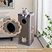 GYMAX Kratztonne 40 x 40 x 99 cm, 4-stöckige Katzentonne mit 3 Höhlen, abnehmbare Plüschkissen & 2 Kratzbretter, Stabiler Kratzbaum für kleine & große Katzen (Grau)