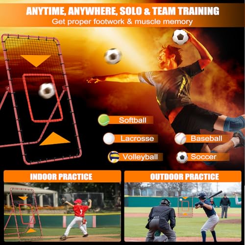 image for YNSZAS 𝑵𝑬𝑾 [3-in-1] Pitch Back Rebounder Practice Net, 6x4 FT