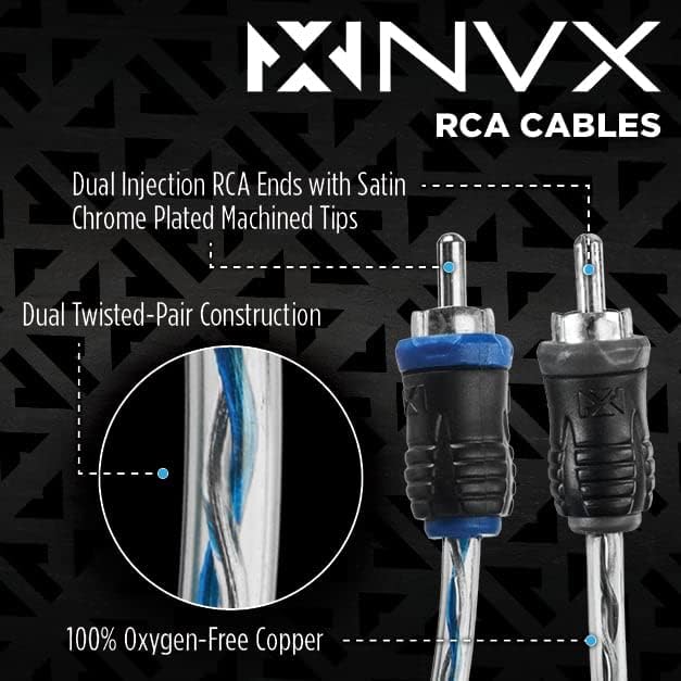 Miniatura 4 de NVX Kit completo de cableado de amplificador calibre 8 AWG 100% OFC con cable RCA de 4 canales - XKIT84