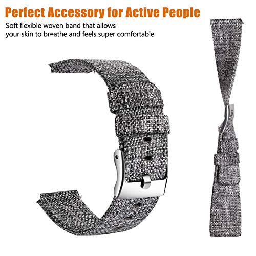 Lamshaw Compatible for iTouch Air 3 Band, Breathable Nylon Woven Fabric Replacement Accessory Strap Compatible for iTouch Air 3 40mm / 44mm / i-TOUCH SPORT 3 Smartwatch (Gray, 40mm case)