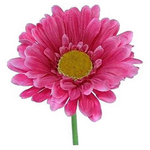 6 x Artificial Single Stem Hot Pink Gerbera with Big Bloom - very dramatic - home garden Cover