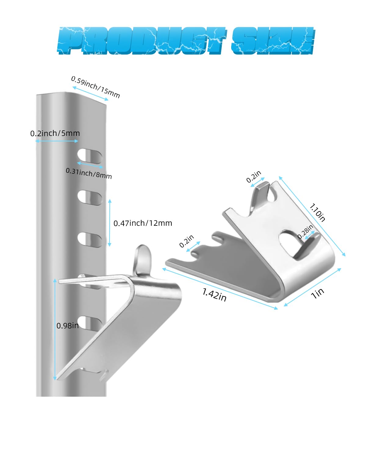 Stainless Steel Freezer Shelf Clips - 10 Pack -2