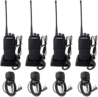 Retevis RT1 Handheld Radios Two Way Long Range,Strong Penetration 2 Way Radio with 3000mAh Rechargeable,VOX Adjustable Professional Walkie Talkies with Earpiece and Mic Set(4 Pack)