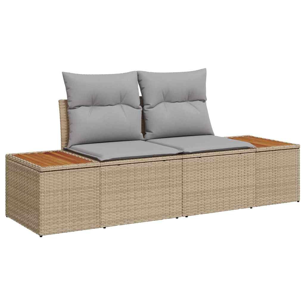 vidaXL Conjunto de sofás de jardín 6 uds. Beige y Gris | Hecho de poliratán sintético duradero, Incluye cojines acolchados para mayor confort,