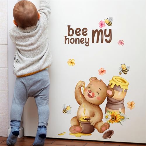 Vinilo Decorativo Sacinora Oso Abeja Honey Jar miniatura 2
